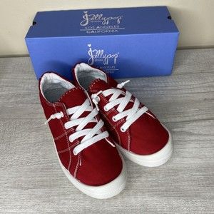 JellyPop Jelly Pop DALLAS Red White Canvas Sneaker Shoes Size 8 New in Box Gift